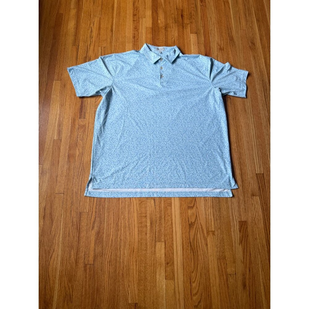 Peter Millar Summer Comfort North Hills Country Club Polo Shirt Fish Print Golf